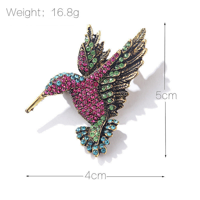 New Retro Style Alloy Hummingbird Brooch