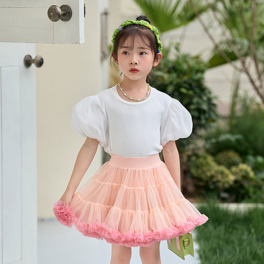 Girl's Tutu Skirt Soft Veil-year-old Princess Petti skirt