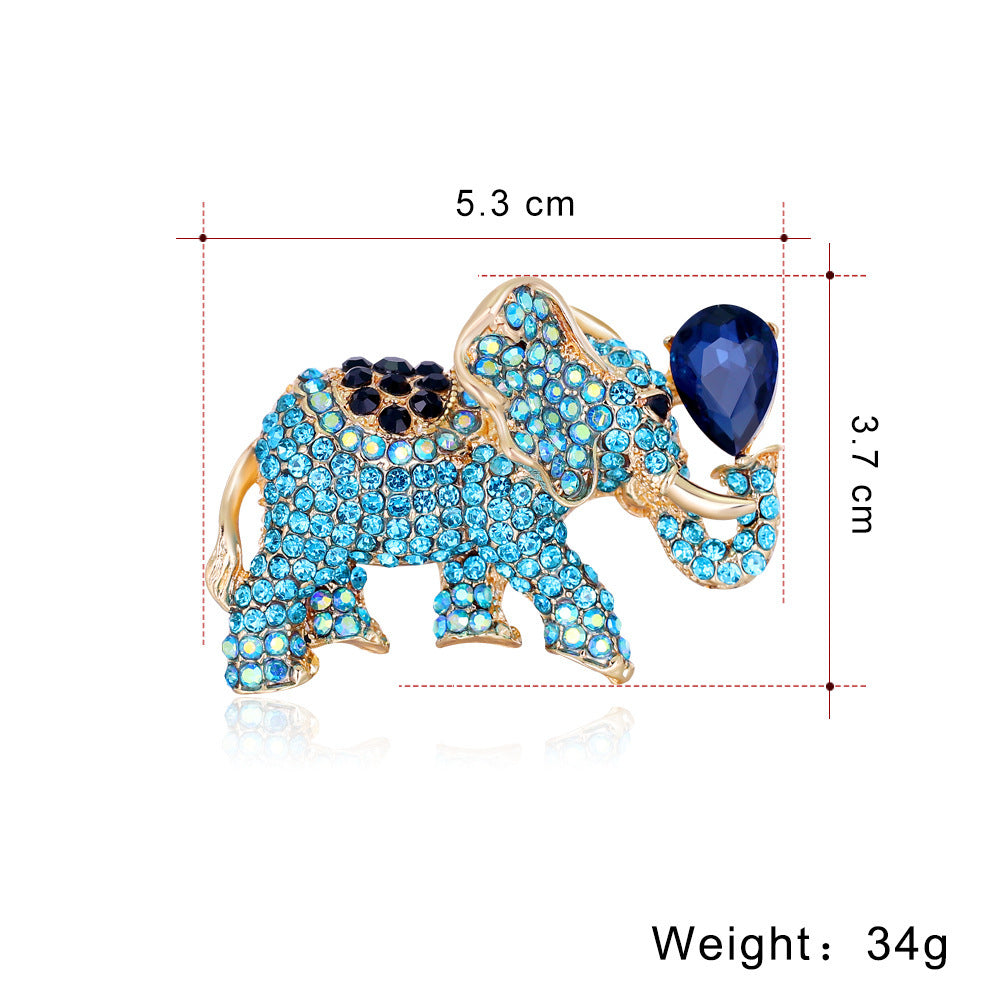 Alloy Full Diamond Acrylic Elephant Brooch