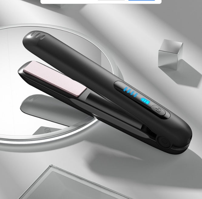 Wireless Hair Straightener Flat Iron Mini 2 IN 1 Roller USB 5000mAh Max 200 Degree Portable Cordless Curler 4 Levels Dry and Wet Uses