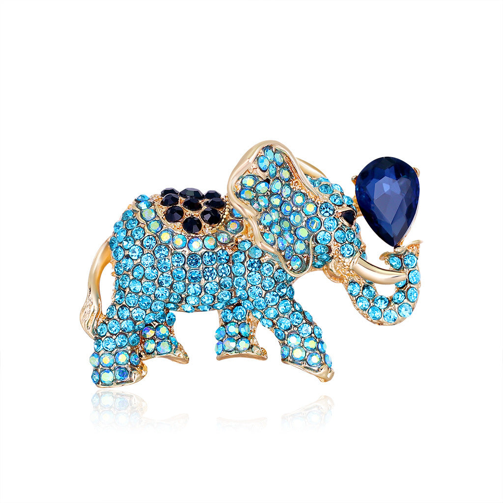 Alloy Full Diamond Acrylic Elephant Brooch