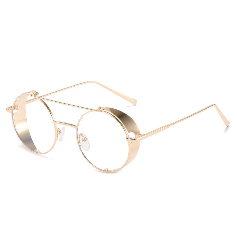 New Metal Double Beam Sunglasses Retro Round Glasses