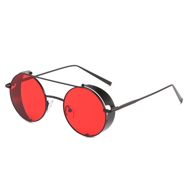 New Metal Double Beam Sunglasses Retro Round Glasses