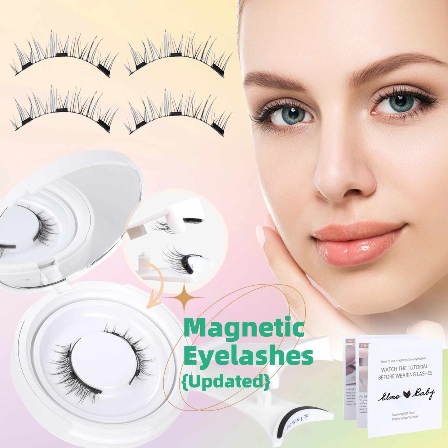 Natural Eyelashes Magnetic Suction False Eyelashes Daily One Pair Mink Hair Super Soft Natural Simulation Easy To Wear