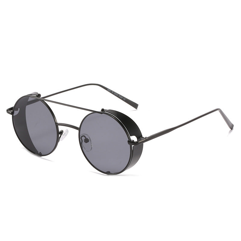 New Metal Double Beam Sunglasses Retro Round Glasses