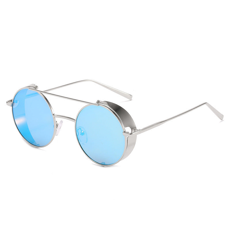 New Metal Double Beam Sunglasses Retro Round Glasses