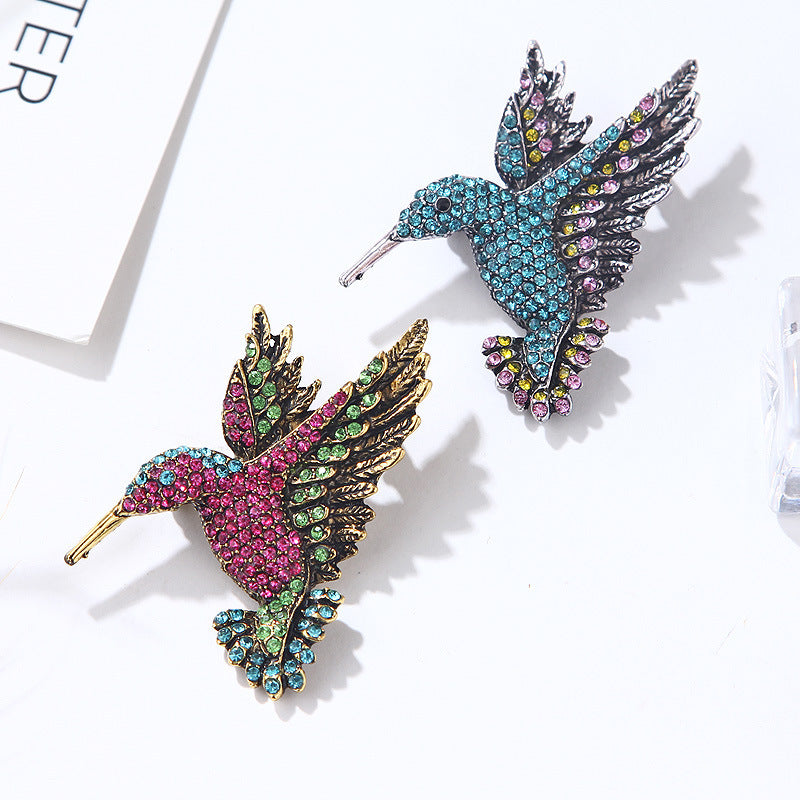 New Retro Style Alloy Hummingbird Brooch