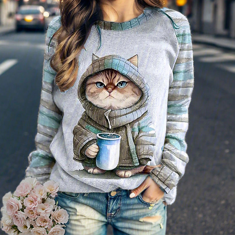 Fashion Digital Casual Loose Women's Sweater